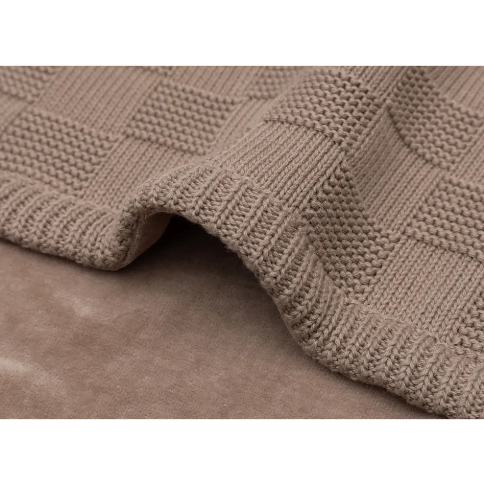 Couverture bébé chaude 100 x 150 cm box knit velvet milky coffee