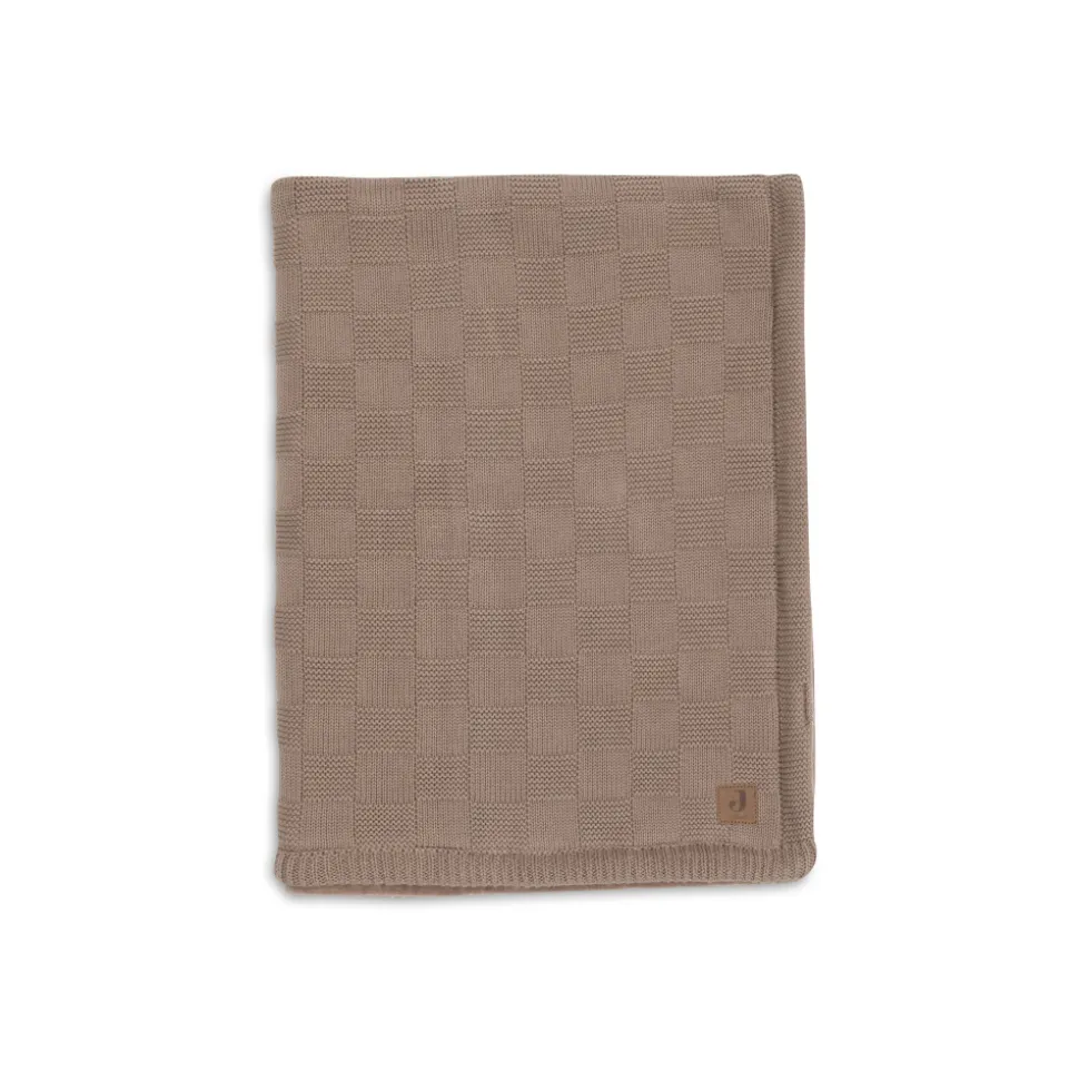 Couverture bébé chaude 100 x 150 cm box knit velvet milky coffee