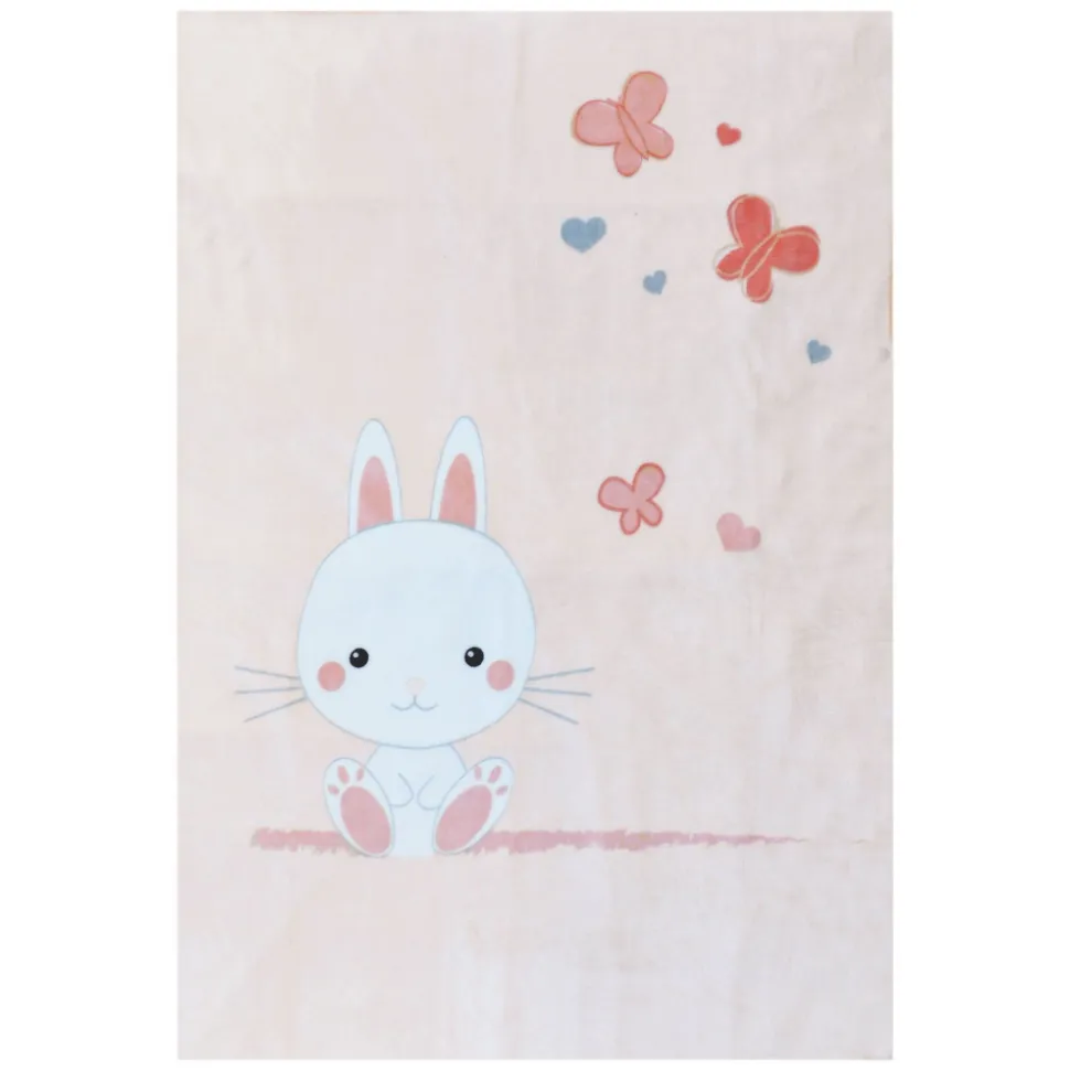 Couverture bébé imprimée 100x140 cm microdoux lapinou