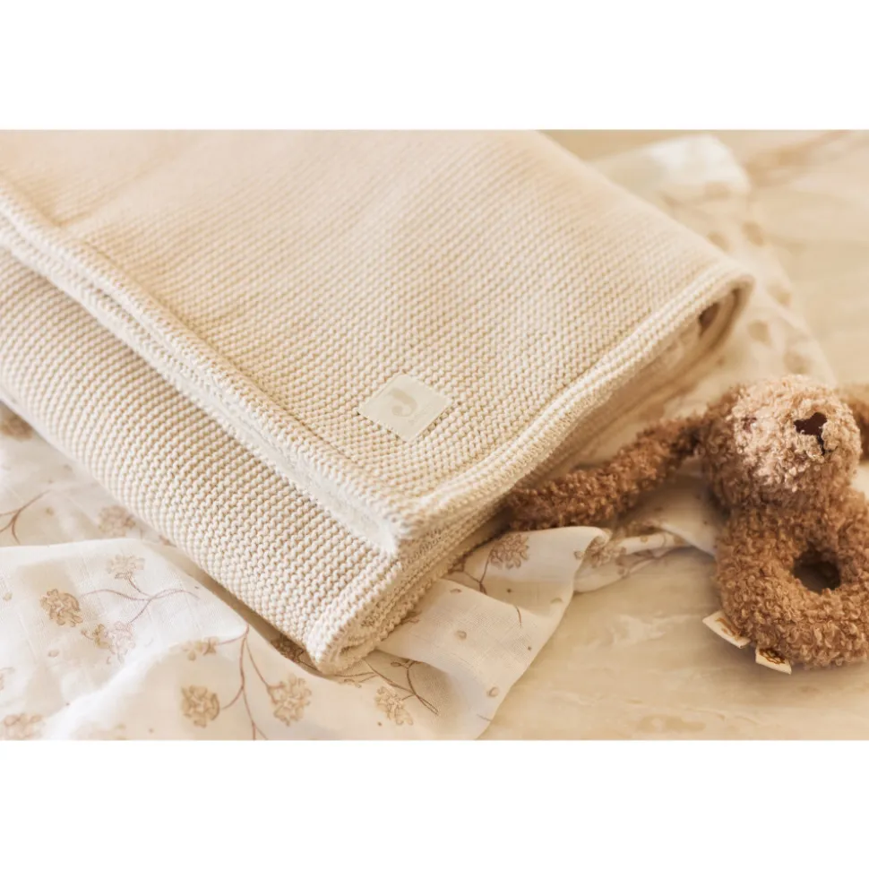 Couverture bébé tricot 100 x 150 cm basic knit velvet oatmeal