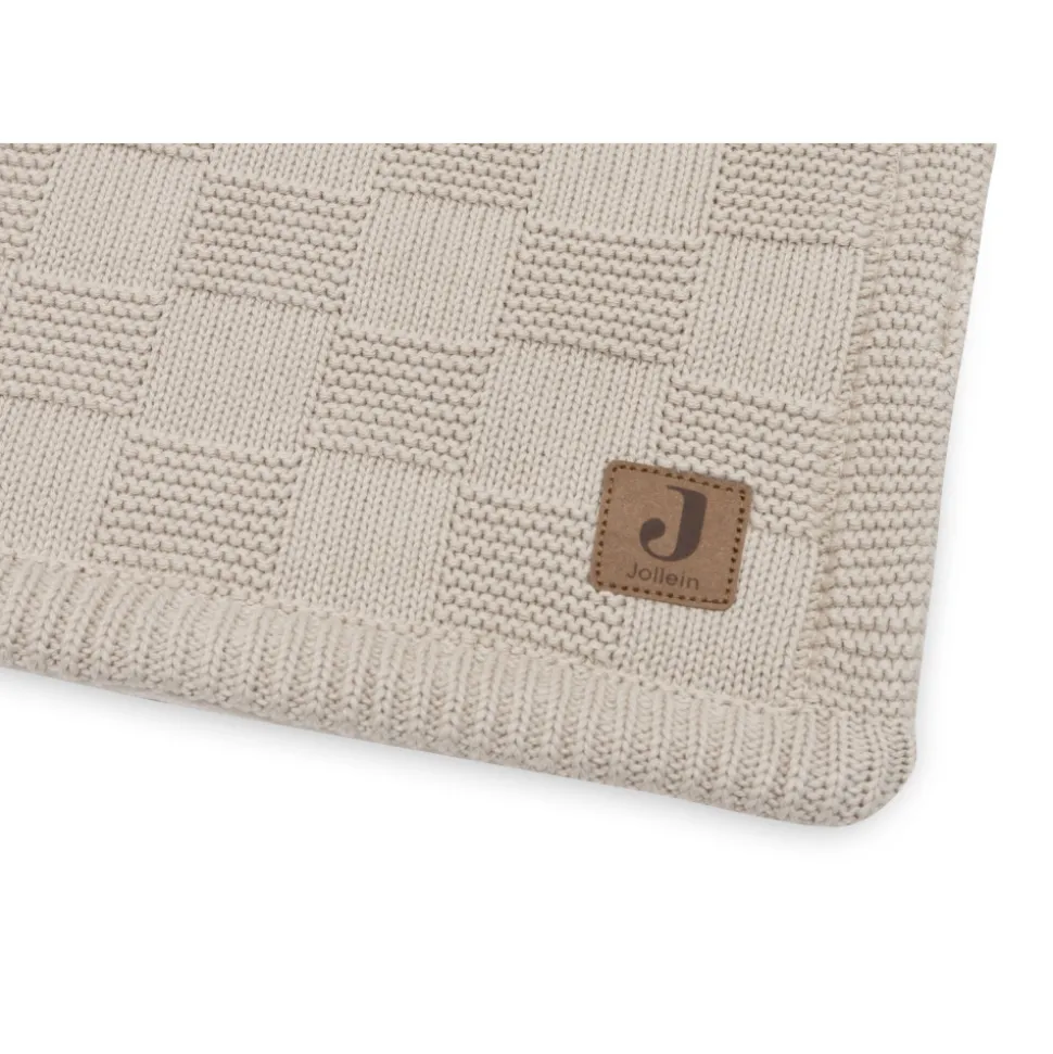 Couverture bébé tricot 75 x 100 cm box knit warm sand