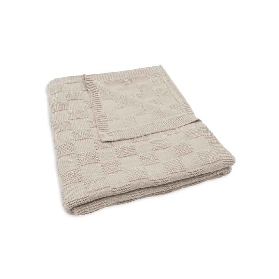 Couverture bébé tricot 100 x 150 cm box knit warm sand
