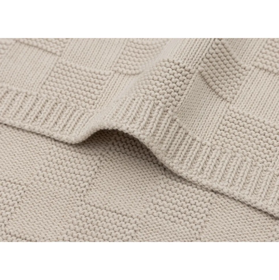 Couverture bébé tricot 100 x 150 cm box knit warm sand