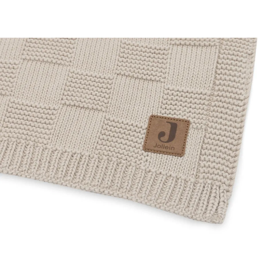 Couverture bébé tricot 100 x 150 cm box knit warm sand