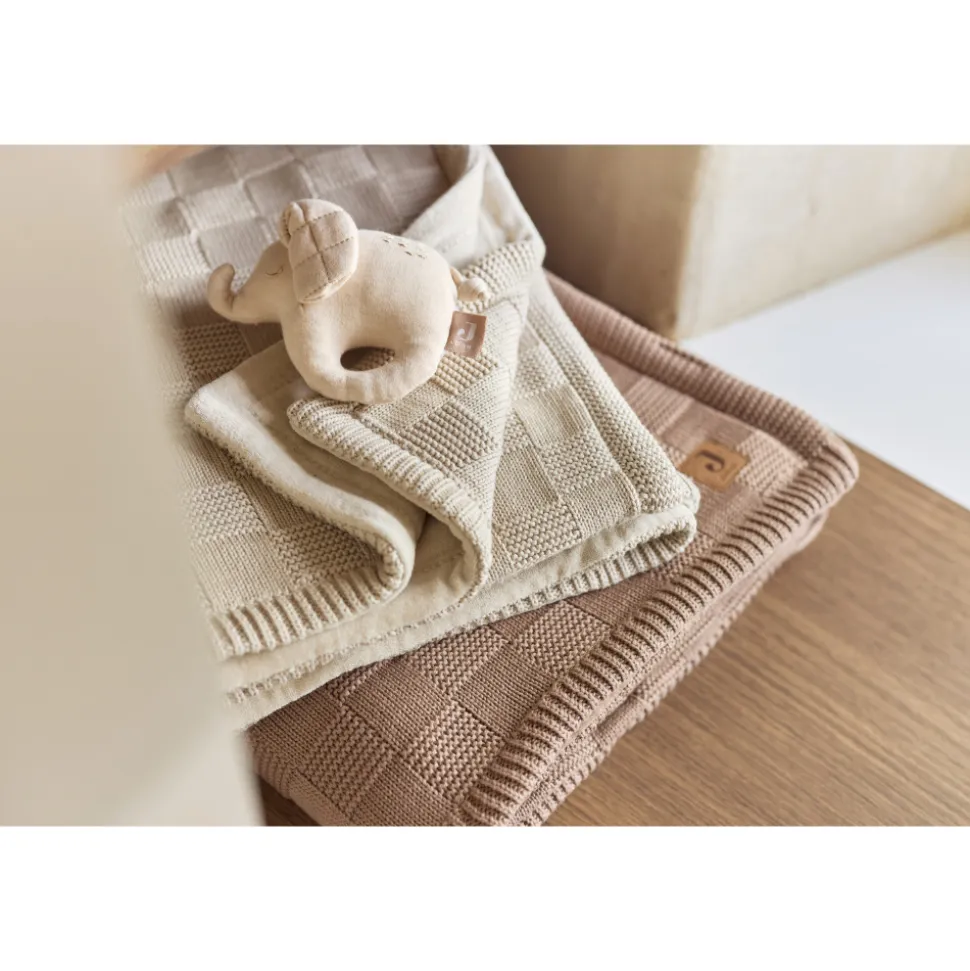 Couverture bébé tricot 100 x 150 cm box knit warm sand