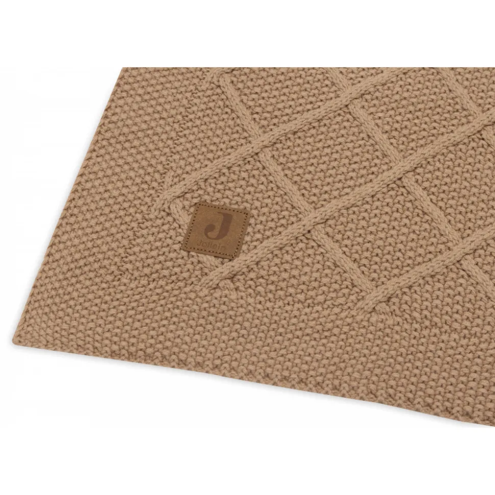 Couverture bébé 75x100 cm check knit biscuit