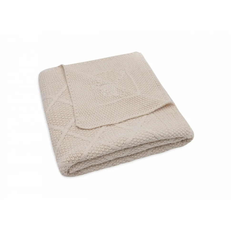 Couverture bébé 75x100 cm check knit oatmeal