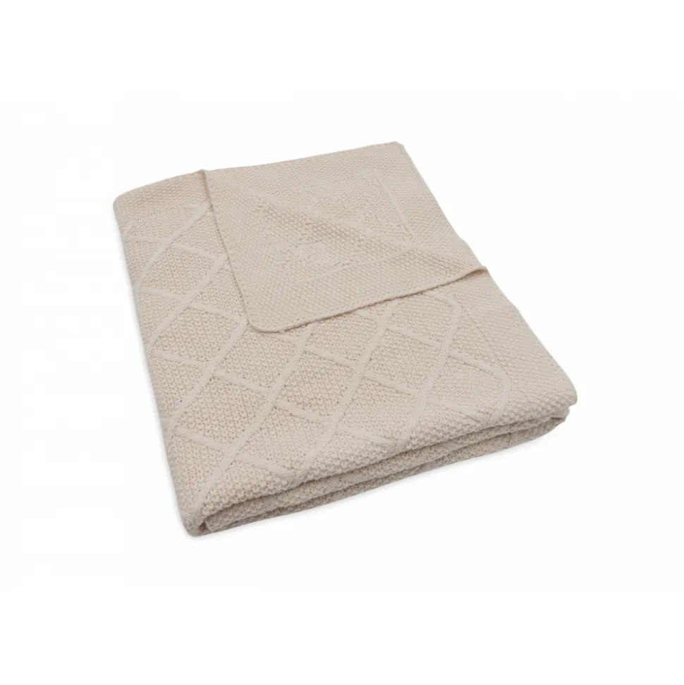 Couverture bébé 100x150 cm check knit oatmeal