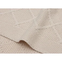 Couverture bébé 100x150 cm check knit oatmeal