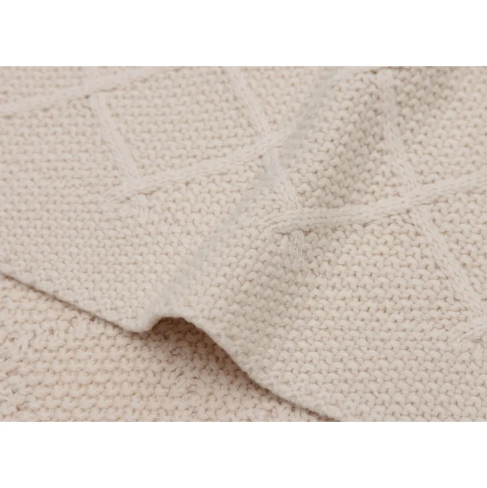 Couverture bébé 100x150 cm check knit oatmeal