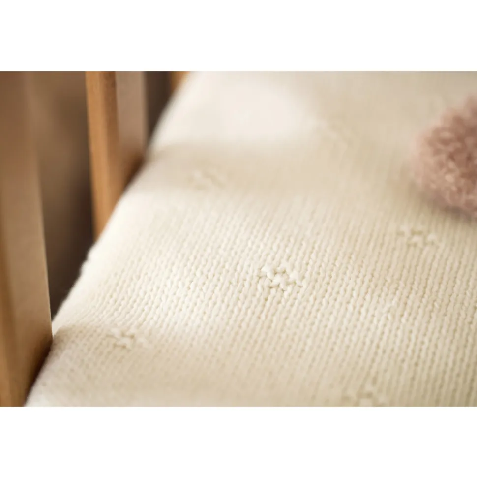 Couverture bébé 100x150 cm cosy knit ivoire