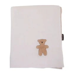 Couverture bébé 80x100cm jersey mélange beige et mousseline teddy