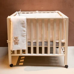 Couverture bébé 80x100cm jersey mélange beige et mousseline teddy