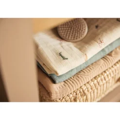 Couverture bébé 75x100 cm jungle jambo biscuit et oatmeal