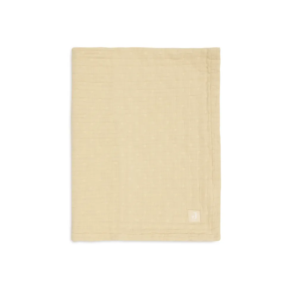Couverture berceau 75x100 cm gaze de coton jacquard vanilla