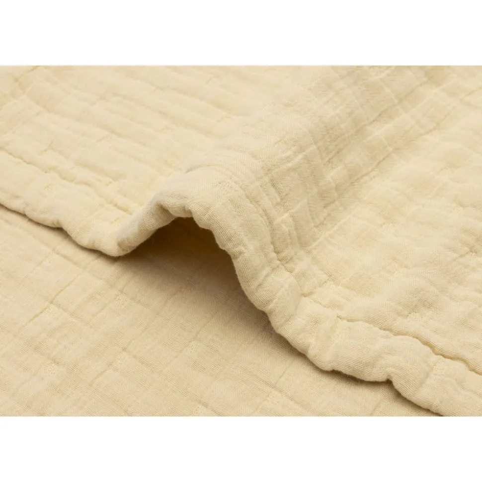 Couverture berceau 75x100 cm gaze de coton jacquard vanilla