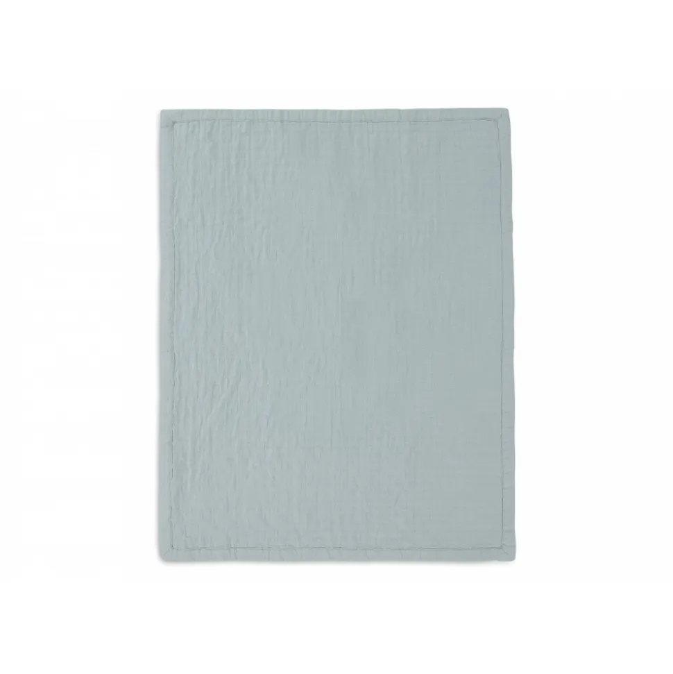 Couverture berceau 75x100 cm gaze de coton jacquard sea green