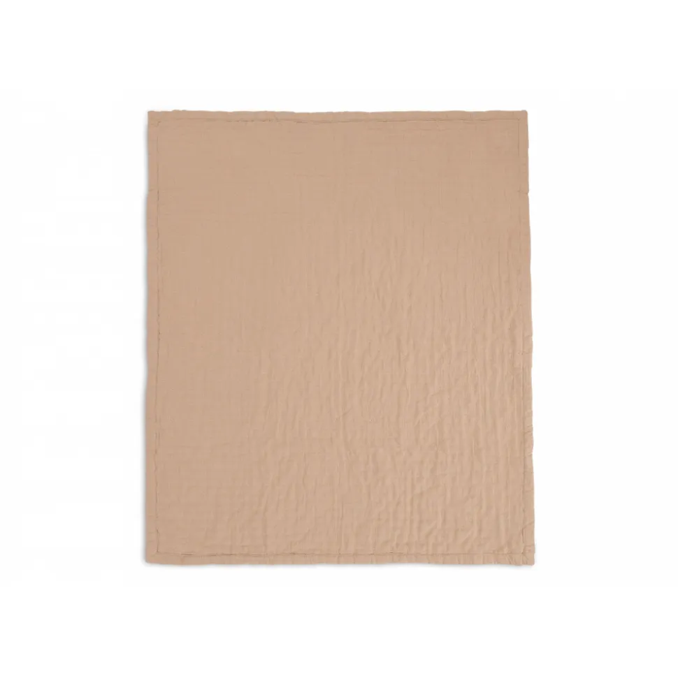 Couverture berceau 75x100 cm gaze de coton jacquard biscuit
