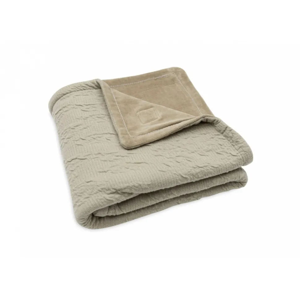 Couverture berceau 75 x 100cm soft waves olive