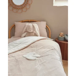 Couverture colombe 100x140 cm en veloudoux - bali, moka & snow