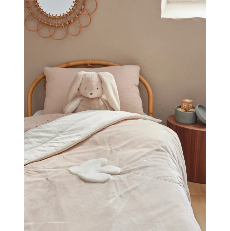 Couverture colombe 100x140 cm en veloudoux - bali, moka & snow