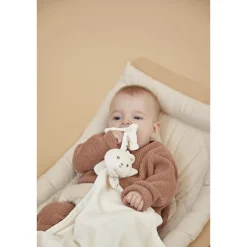 Couverture doudou lapin 80 x 70 cm crème