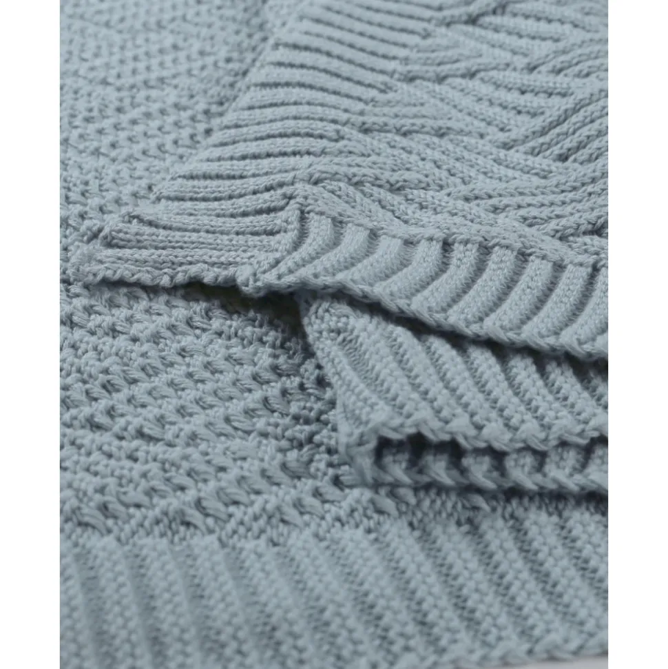 Couverture en tricot 75x100cm ice blue - mix and match