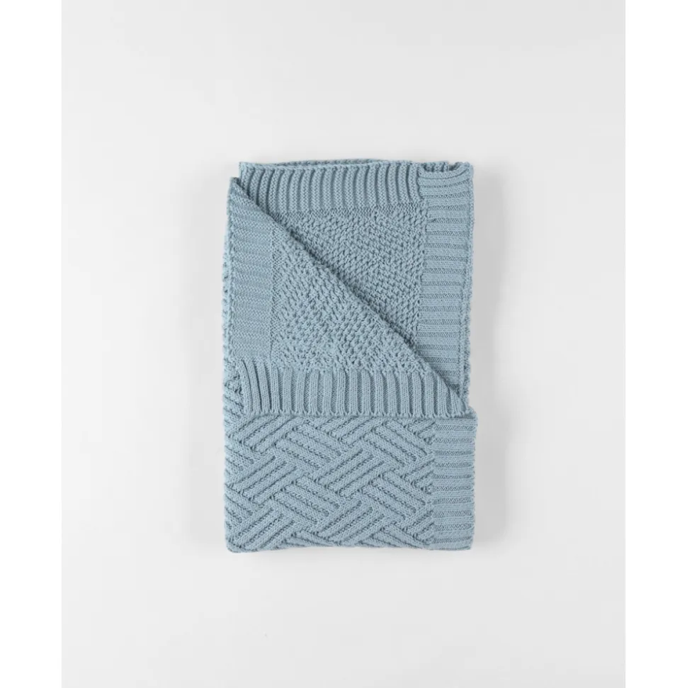 Couverture en tricot 75x100cm ice blue - mix and match