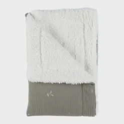 Couverture en tricot 75x100cm kaki