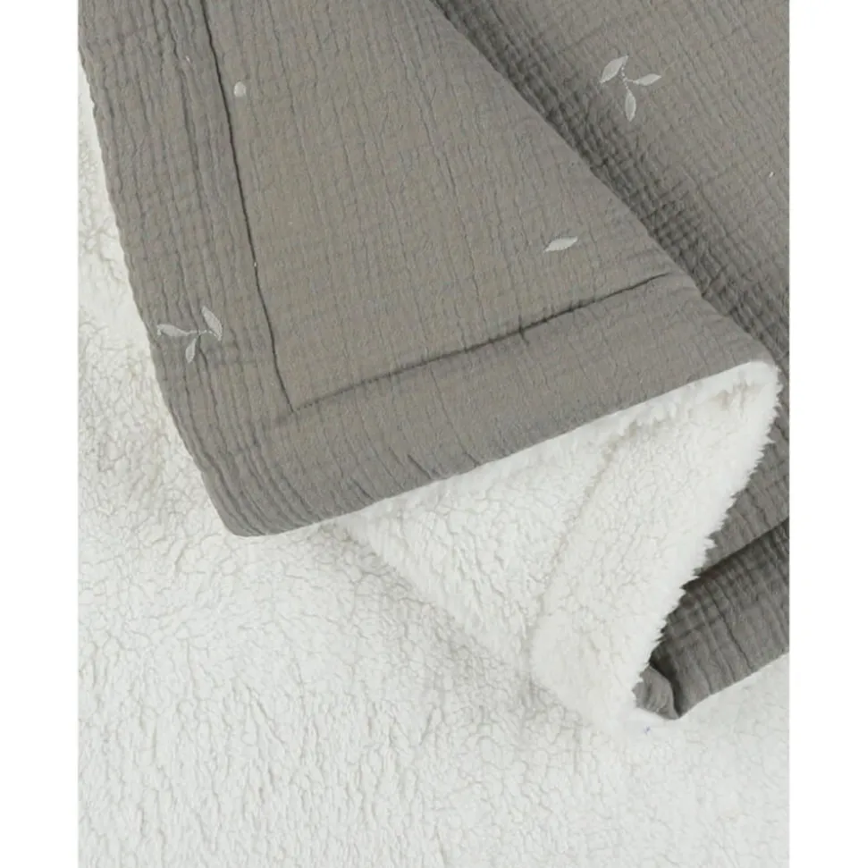 Couverture kendi 100x140 cm en veloudoux kaki