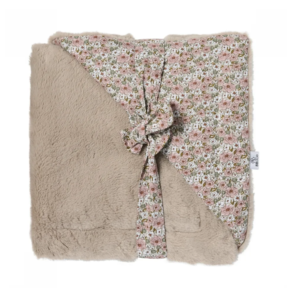Couverture luxe fausse fourrure angora beige / liberty - afternoon tea