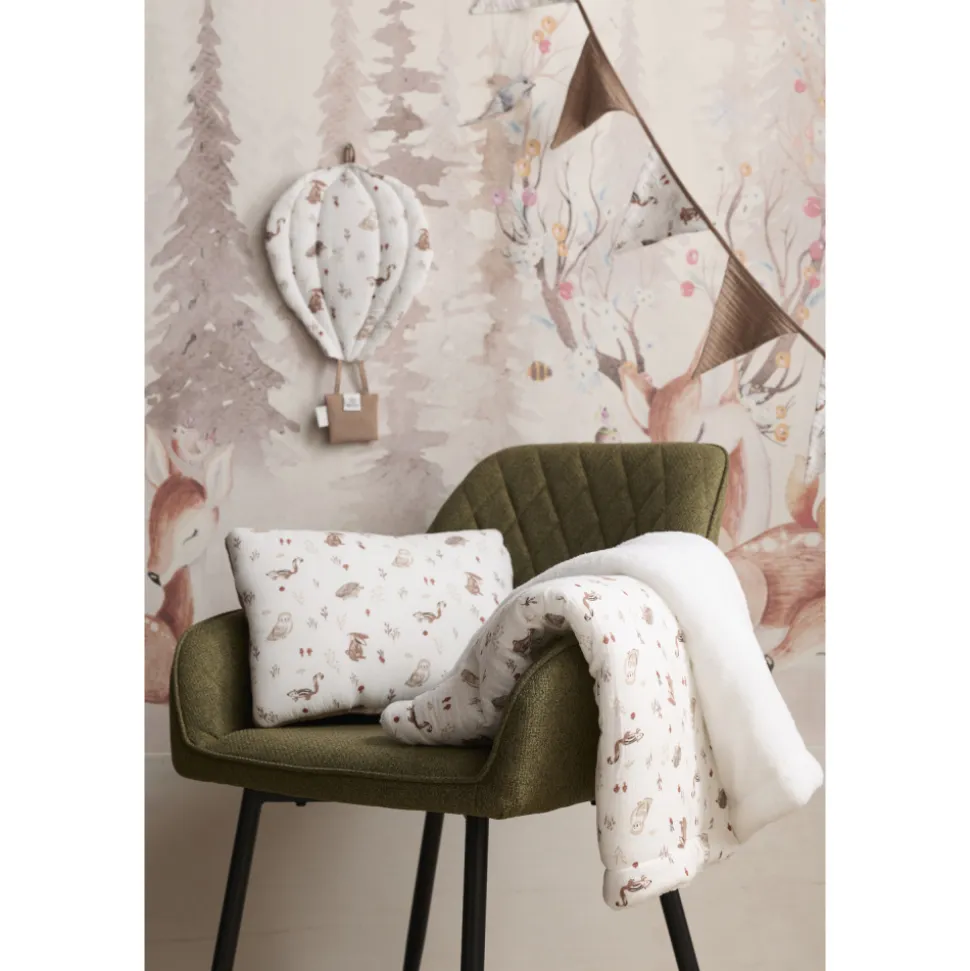 Couverture luxe microfibre avec fausse fourrure 70 x 100 cm cosy forest