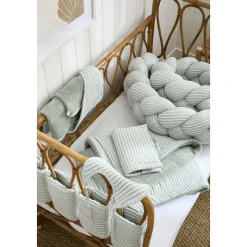 Couverture luxe microfibre soft stripes vert de gris