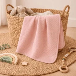 Couverture matelassé 75 x 100 cm - rose