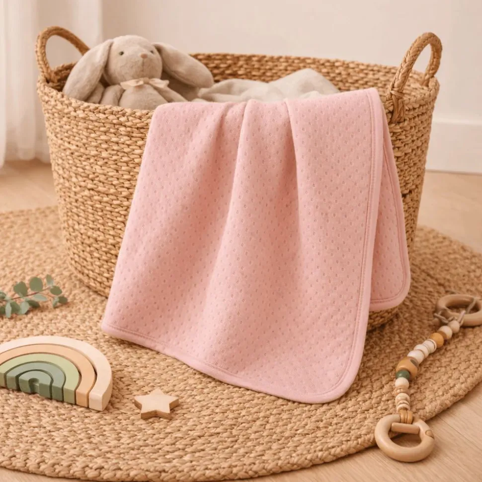 Couverture matelassé 75 x 100 cm - rose