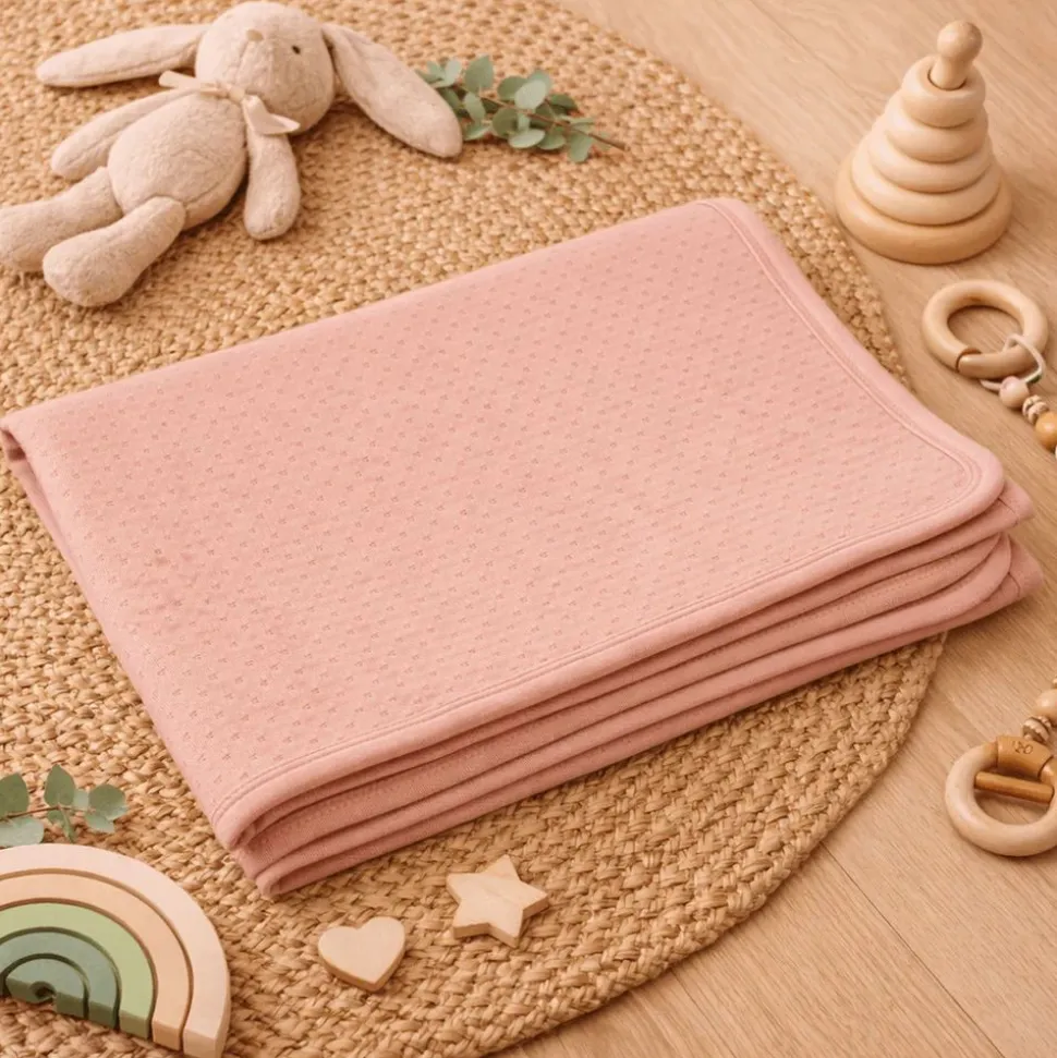 Couverture matelassé 75 x 100 cm - rose