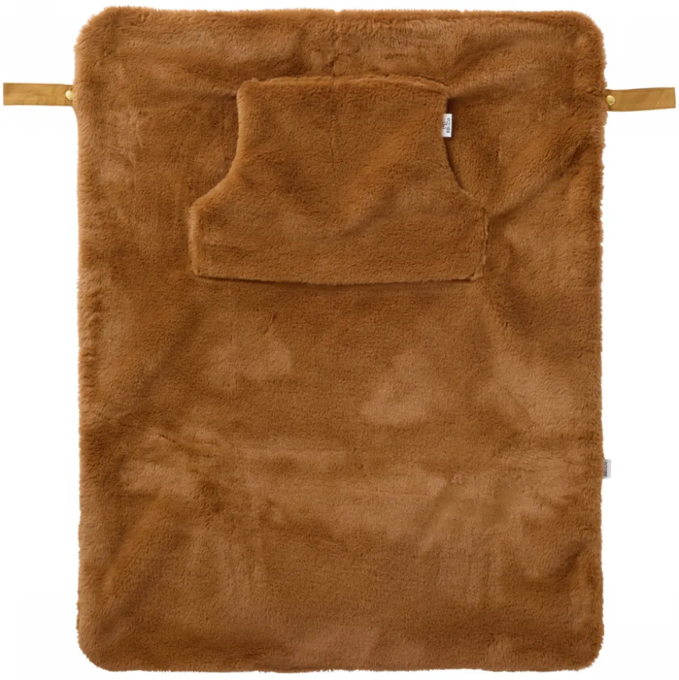 Couverture nomade fausse fourrure angora - havane