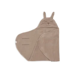 Couverture nomade portefeuille bunny cloudy rib milky coffee
