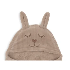 Couverture nomade portefeuille bunny cloudy rib milky coffee