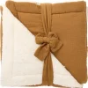 Couverture polaire doublée havane