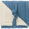Couverture polaire doublée - pierre bleue
