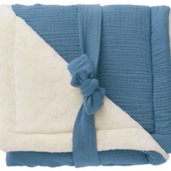 Couverture polaire doublée - pierre bleue
