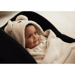 Couverture portefeuille bear bouclette biscuit