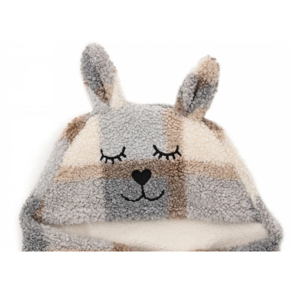 Couverture portefeuille câline bunny check bouclette