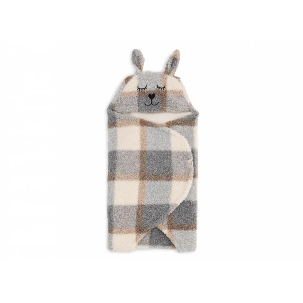 Couverture portefeuille câline bunny check bouclette