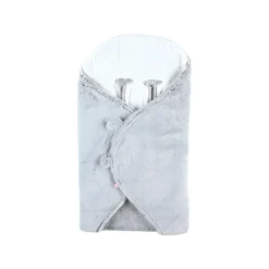 Couverture promenade gris clair fausse fourrure