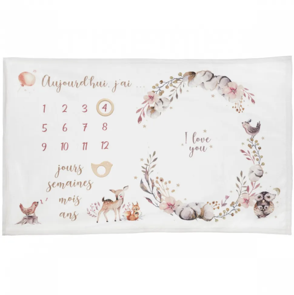 Couverture étape bébé 80x120 cm nature - modèle aléatoire