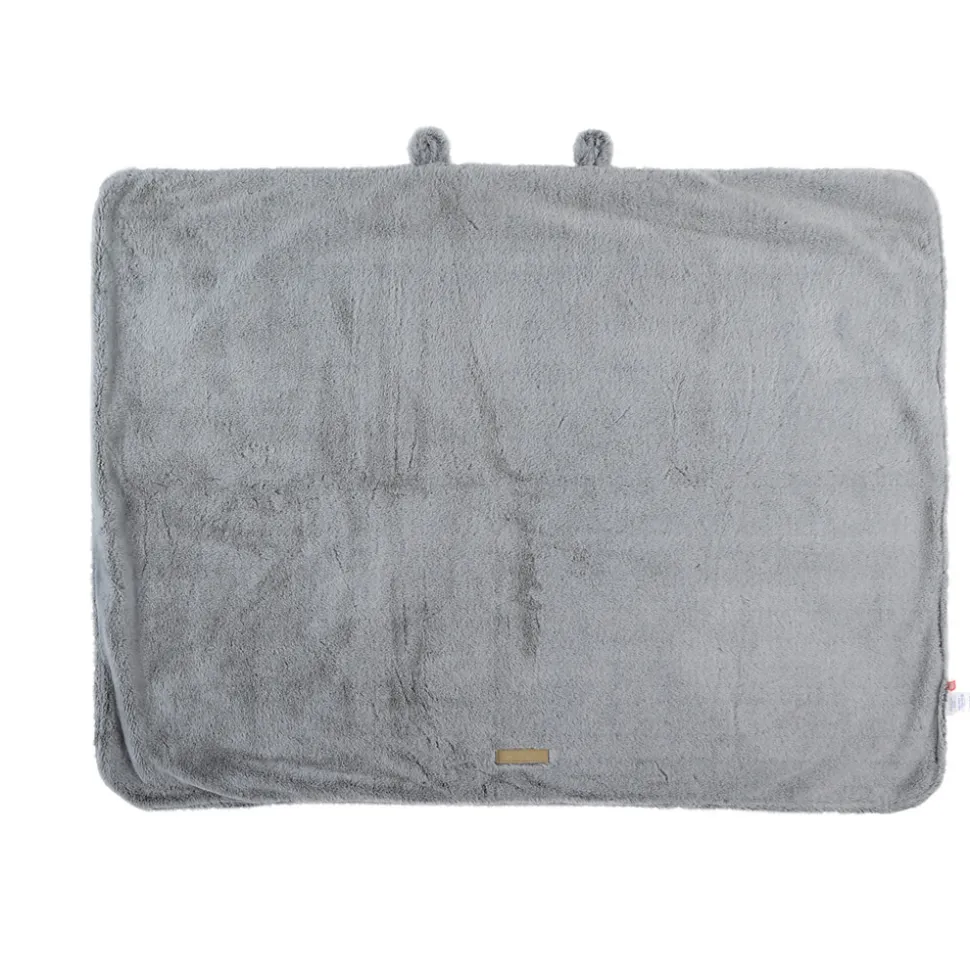 Couverture 75 x 100 cm gris clair fausse fourrure