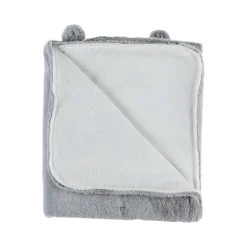 Couverture 75 x 100 cm gris clair fausse fourrure