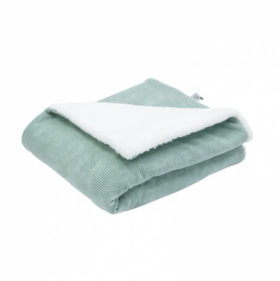 Couverture 100x75 cm - sherpa sauge